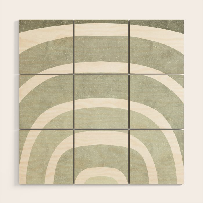 Pastel green rainbow Wood Wall Art Gallery Image 1