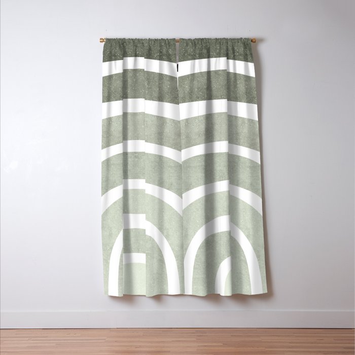 Pastel green rainbow Window Curtain Gallery Image 3