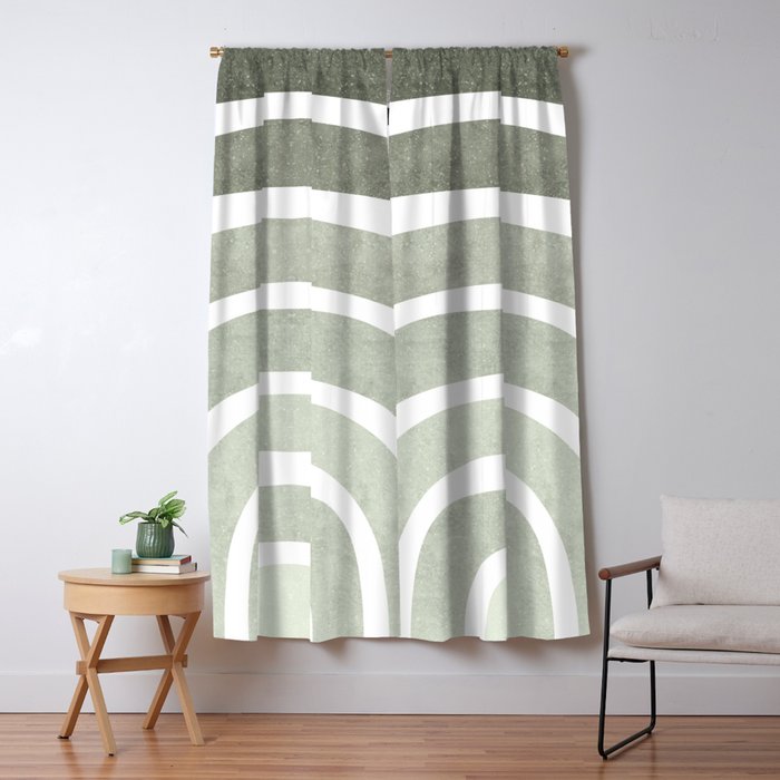 Pastel green rainbow Window Curtain Gallery Image 1