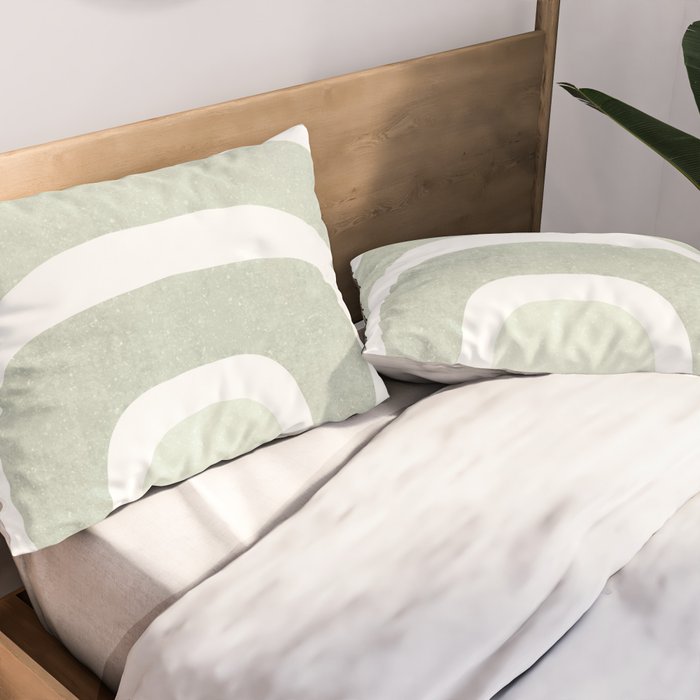 Pastel green rainbow Pillow Sham Gallery Image 2