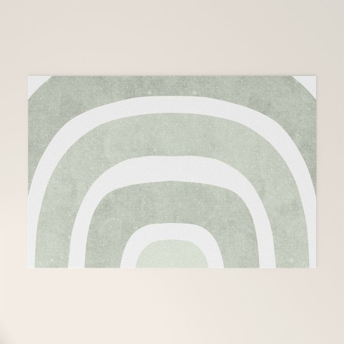 Pastel green rainbow Welcome Mat Gallery Image 1