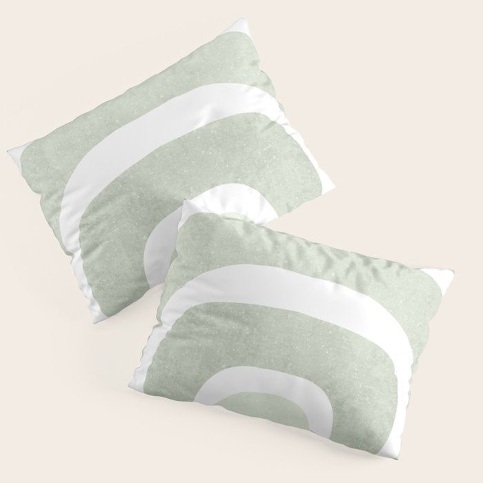 Pastel green rainbow Pillow Sham Gallery Image 1