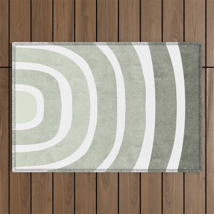 Pastel green rainbow Outdoor Rug Gallery Image 1