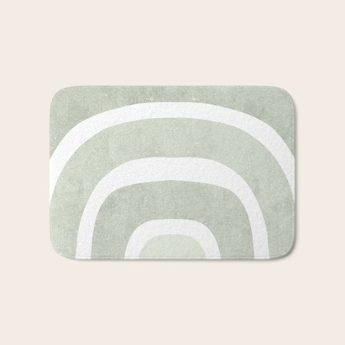 Pastel green rainbow Bath Mat Gallery Image 1