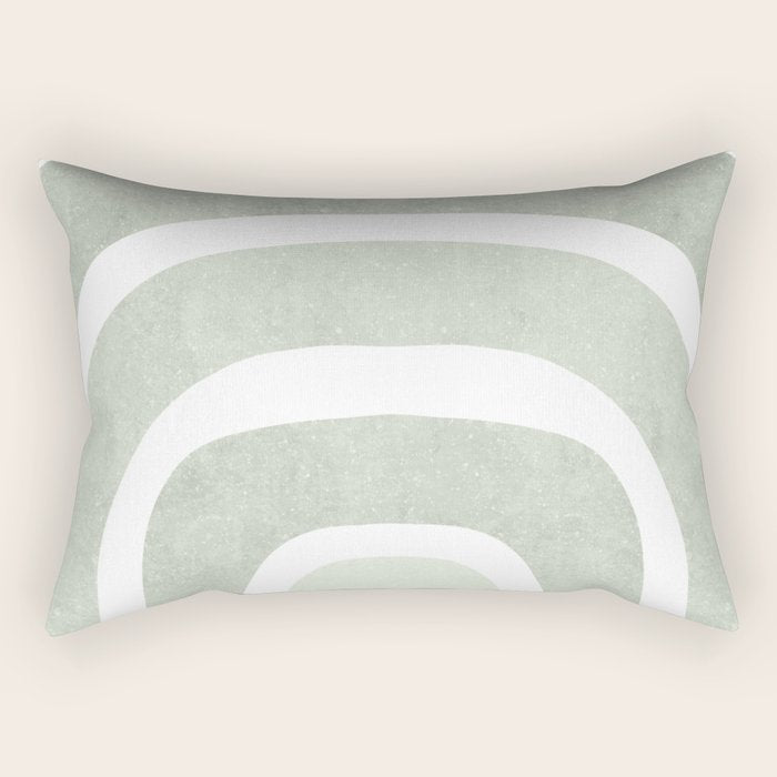 Pastel green rainbow Rectangular Pillow Gallery Image 1