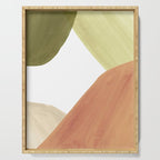 Abstract terracotta and green shapes Serving Tray Gallery Image 1