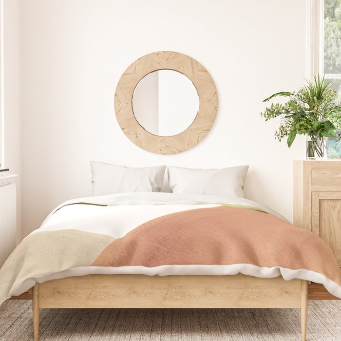 Abstract terracotta and green shapes Duvet Cover Gallery Image 3