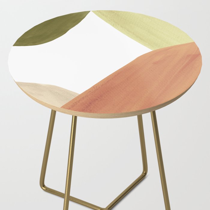 Abstract terracotta and green shapes Side Table Gallery Image 2