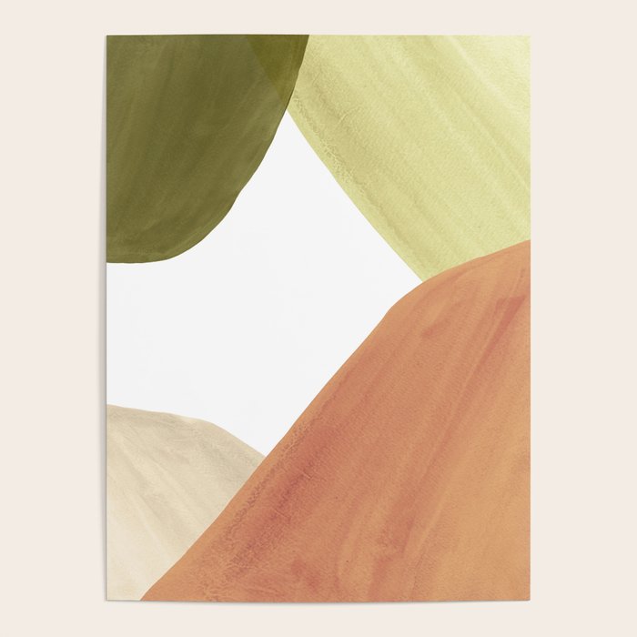 Abstract terracotta and green shapes Poster Gallery Image 4