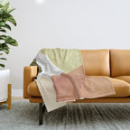 Abstract terracotta and green shapes Throw Blanket Gallery Image 1