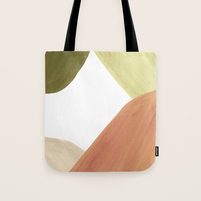 Abstract terracotta and green shapes Tote Bag Gallery Image 1