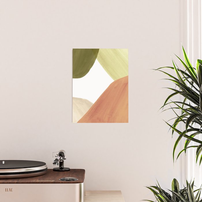 Abstract terracotta and green shapes Poster Gallery Image 2