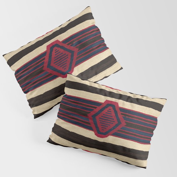 Antique Navajo Black and White Striped Pillow Sham Gallery Image 1