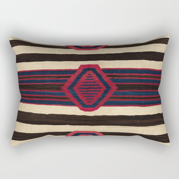 Antique Navajo Black and White Striped Rectangular Pillow Gallery Image 2