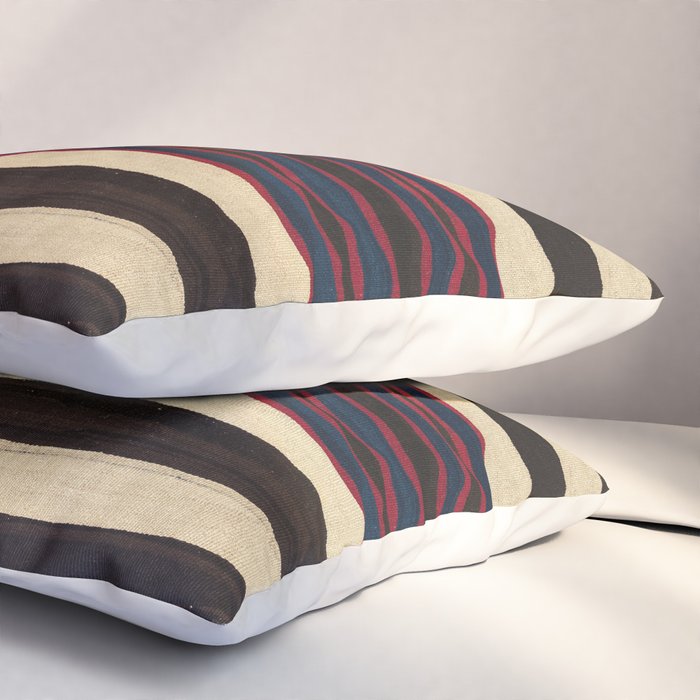 Antique Navajo Black and White Striped Pillow Sham Gallery Image 3