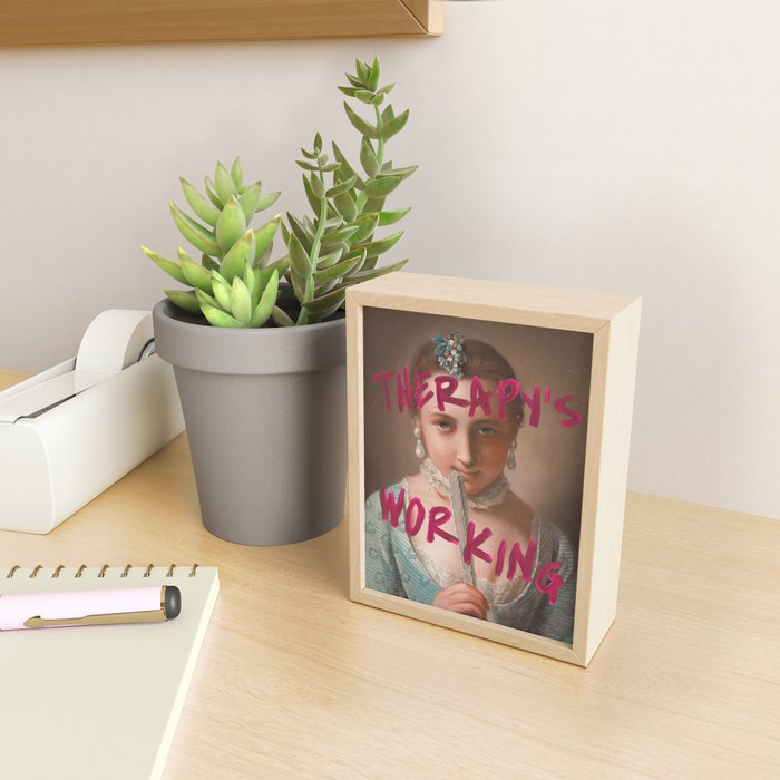 Therapy Is Working Mini Art Print Gallery Image 2