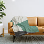 Graphic Edge Shapes - Green Throw Blanket Gallery Image 1