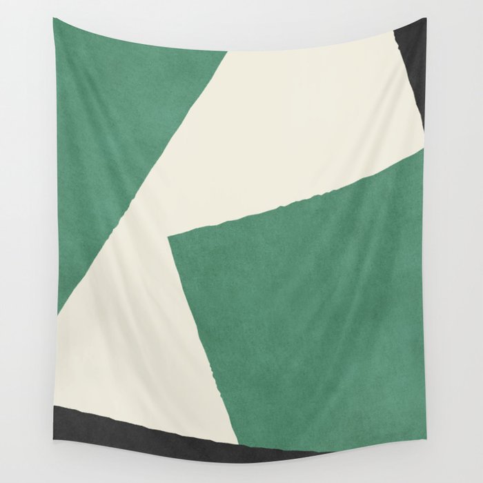 Graphic Edge Shapes - Green Wall Tapestry Gallery Image 4