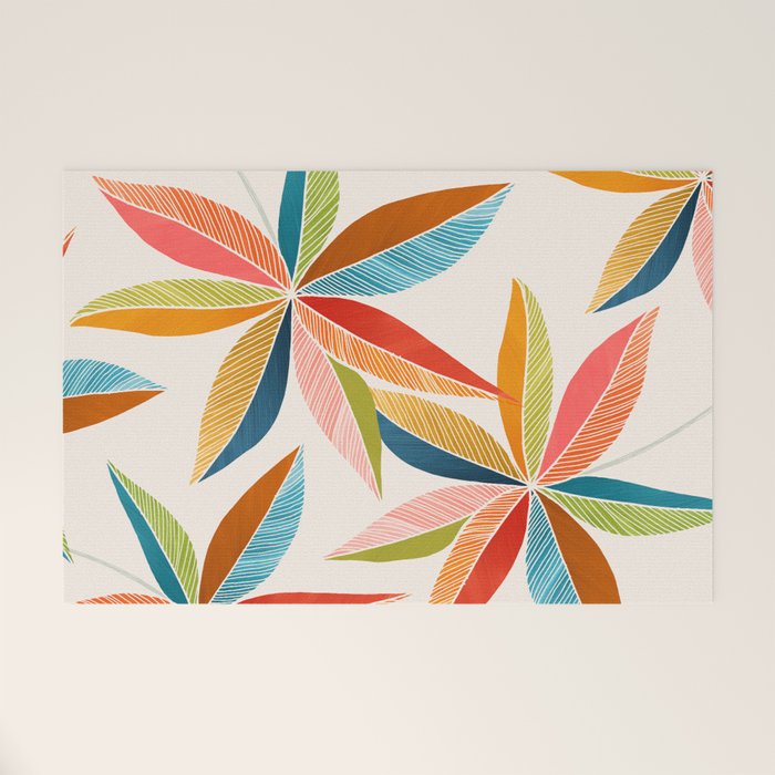 Multicolorful Leaf Design Welcome Mat Gallery Image 1