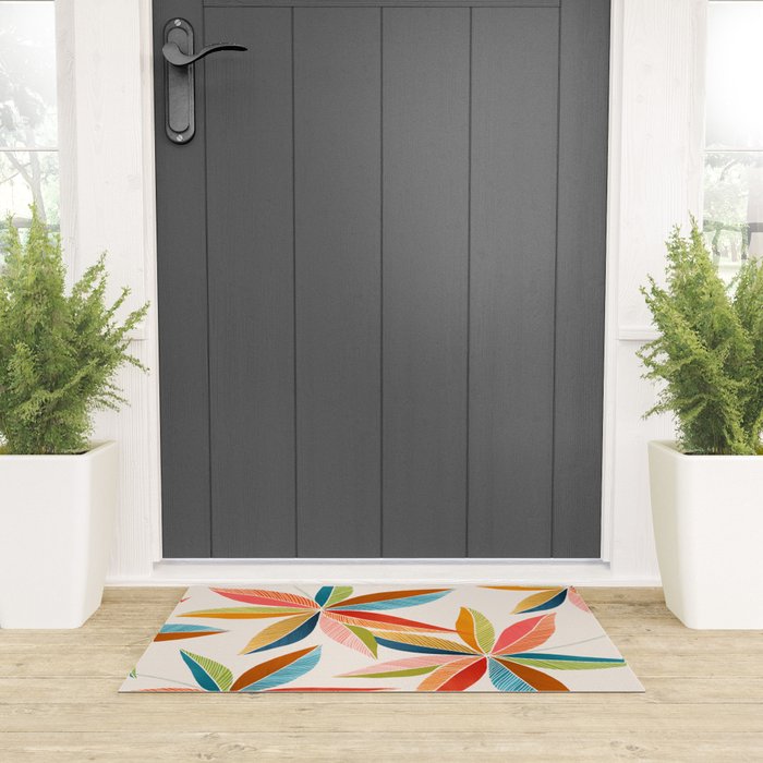 Multicolorful Leaf Design Welcome Mat Gallery Image 3