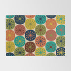 Atomic Dots Pattern in Mid Mod Teal, Orange, Olive, Blue, Mustard, and Beige Rug Gallery Image 2
