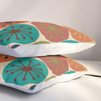Atomic Dots Pattern in Mid Mod Teal, Orange, Olive, Blue, Mustard, and Beige Pillow Sham Gallery Image 3