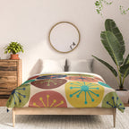 Atomic Dots Pattern in Mid Mod Teal, Orange, Olive, Blue, Mustard, and Beige Comforter Gallery Image 3
