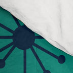 Atomic Dots Pattern in Mid Mod Teal, Orange, Olive, Blue, Mustard, and Beige Comforter Gallery Image 4