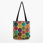 Atomic Dots Pattern in Mid Mod Teal, Orange, Olive, Blue, Mustard, and Beige Tote Bag Gallery Image 2