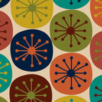 Atomic Dots Pattern in Mid Mod Teal, Orange, Olive, Blue, Mustard, and Beige Coffee Mug Gallery Image 2