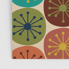 Atomic Dots Pattern in Mid Mod Teal, Orange, Olive, Blue, Mustard, and Beige Poster Gallery Image 3