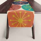 Atomic Dots Pattern in Mid Mod Teal, Orange, Olive, Blue, Mustard, and Beige Table Runner Gallery Image 1