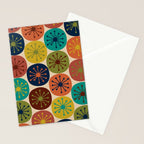 Atomic Dots Pattern in Mid Mod Teal, Orange, Olive, Blue, Mustard, and Beige Stationery Card Gallery Image 2