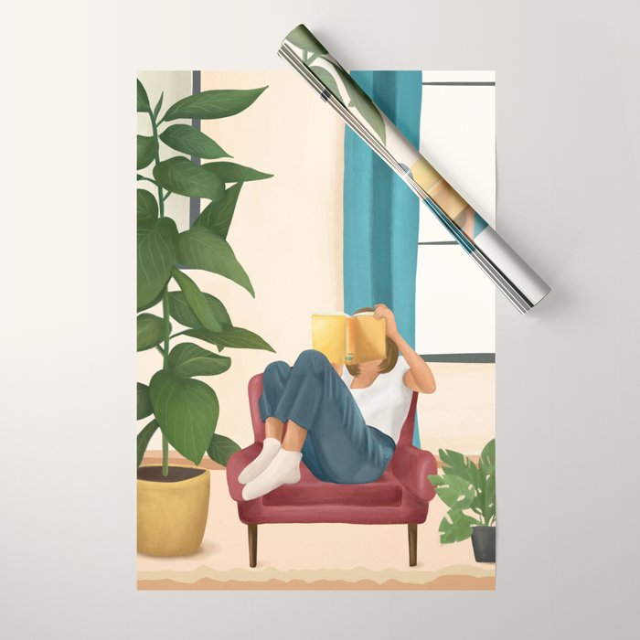 On the pages of a book Wrapping Paper Gallery Image 1