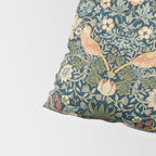 William Morris Vintage Strawberry Thief Green Indigo Thyme Pillow Sham Gallery Image 4