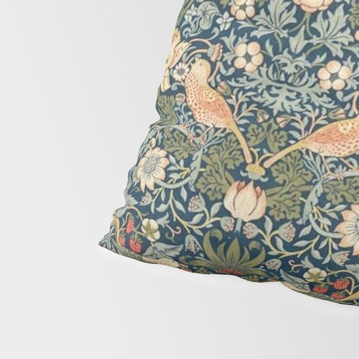 William Morris Vintage Strawberry Thief Green Indigo Thyme Pillow Sham Gallery Image 4