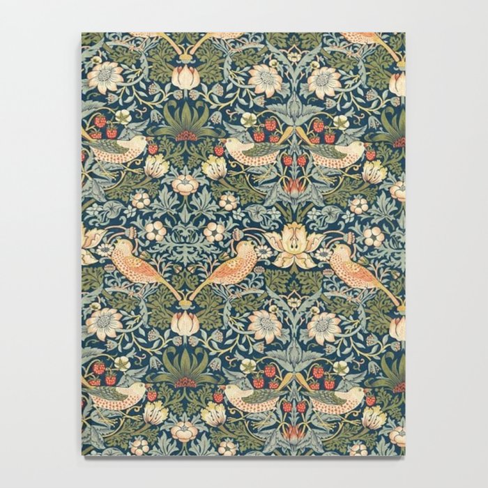 William Morris Vintage Strawberry Thief Green Indigo Thyme Notebook Gallery Image 4