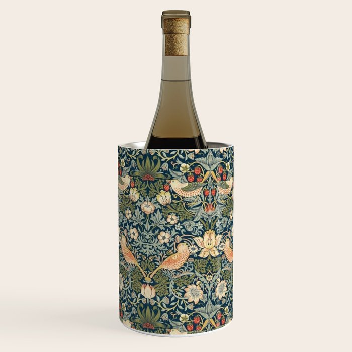 William Morris Vintage Strawberry Thief Green Indigo Thyme Wine Chiller Gallery Image 3