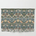 William Morris Vintage Strawberry Thief Green Indigo Thyme Wall Hanging Gallery Image 1