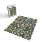 William Morris Vintage Strawberry Thief Green Indigo Thyme Jigsaw Puzzle Gallery Image 2
