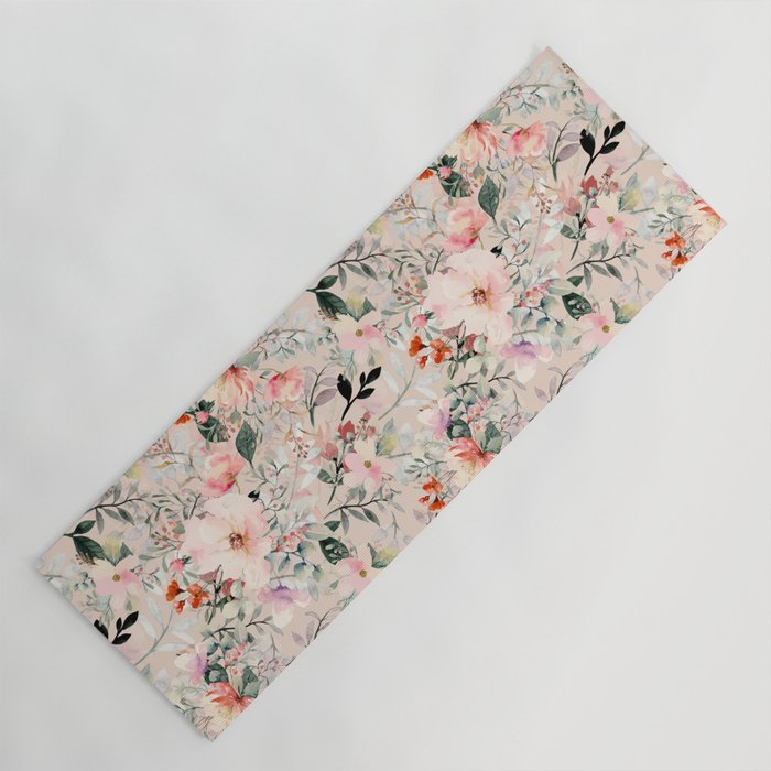 Cottagecore Summer Watercolor Floral Prints Yoga Mat Gallery Image 1