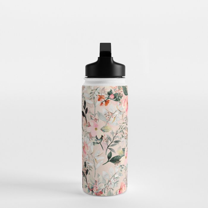 Cottagecore Summer Watercolor Floral Prints Water Bottle Gallery Image 3
