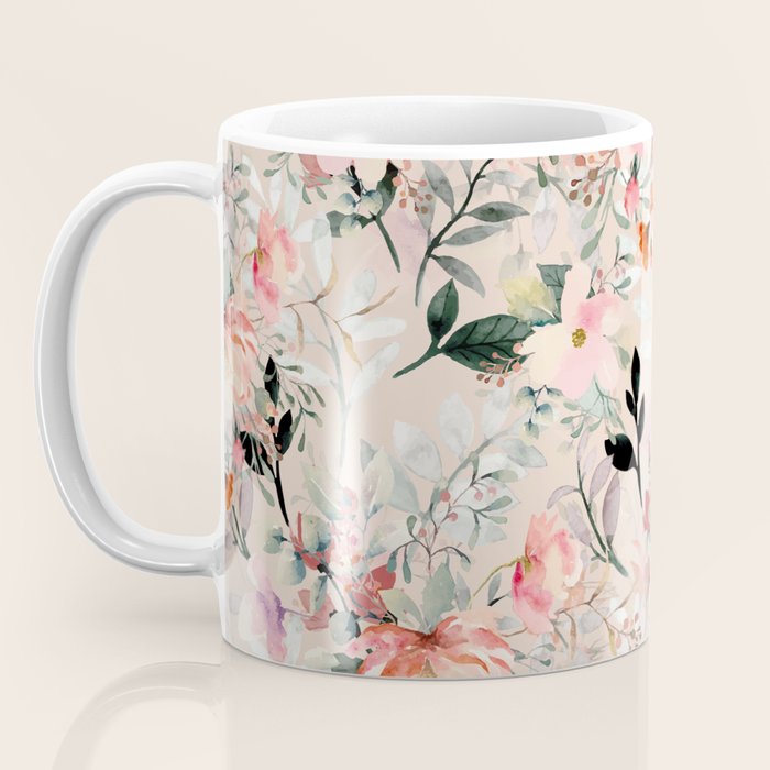 Cottagecore Summer Watercolor Floral Prints Coffee Mug Gallery Image 3