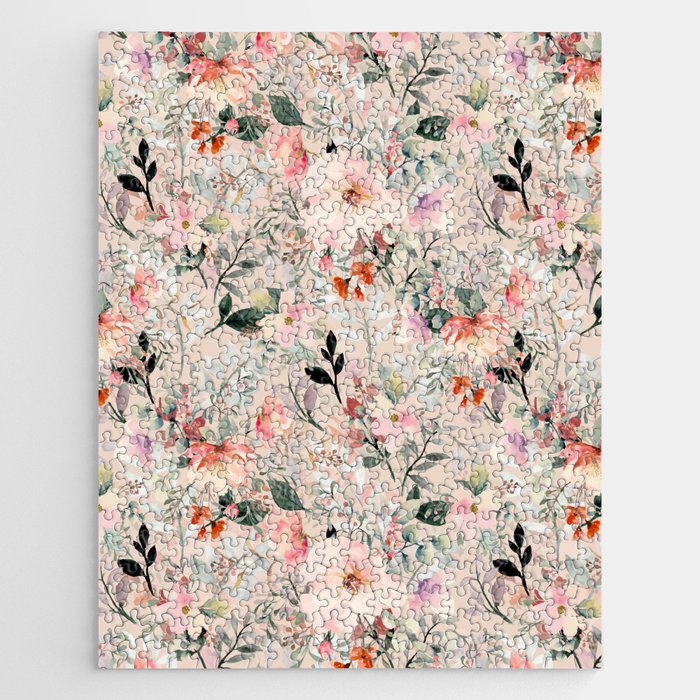 Cottagecore Summer Watercolor Floral Prints Jigsaw Puzzle Gallery Image 1