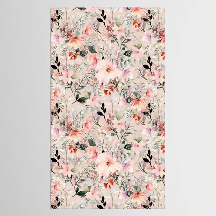 Cottagecore Summer Watercolor Floral Prints Tablecloth Gallery Image 2