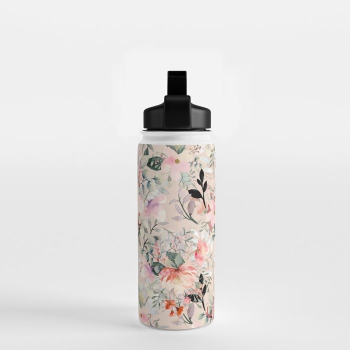 Cottagecore Summer Watercolor Floral Prints Water Bottle Gallery Image 2
