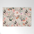 Cottagecore Summer Watercolor Floral Prints Welcome Mat Gallery Image 1