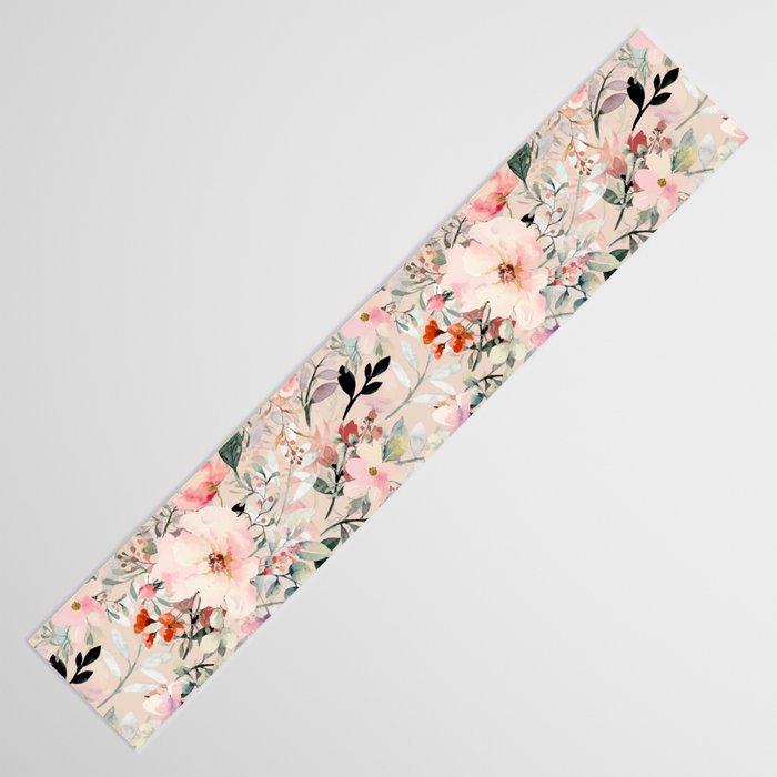 Cottagecore Summer Watercolor Floral Prints Table Runner Gallery Image 3