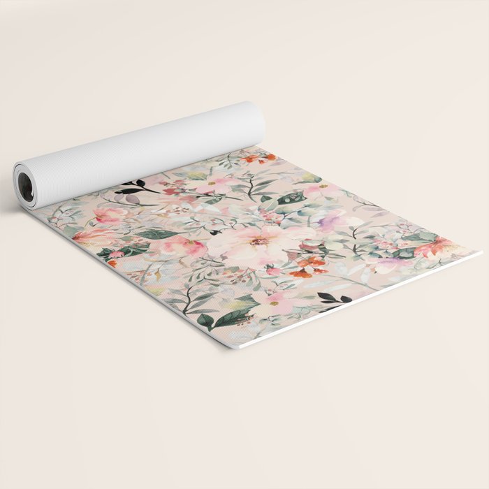 Cottagecore Summer Watercolor Floral Prints Yoga Mat Gallery Image 2