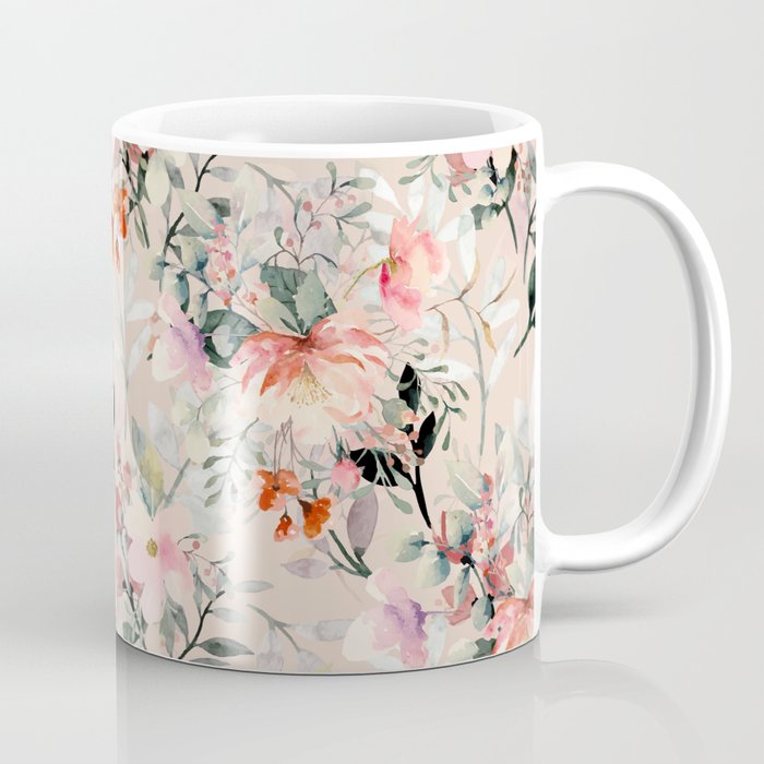 Cottagecore Summer Watercolor Floral Prints Coffee Mug Gallery Image 1